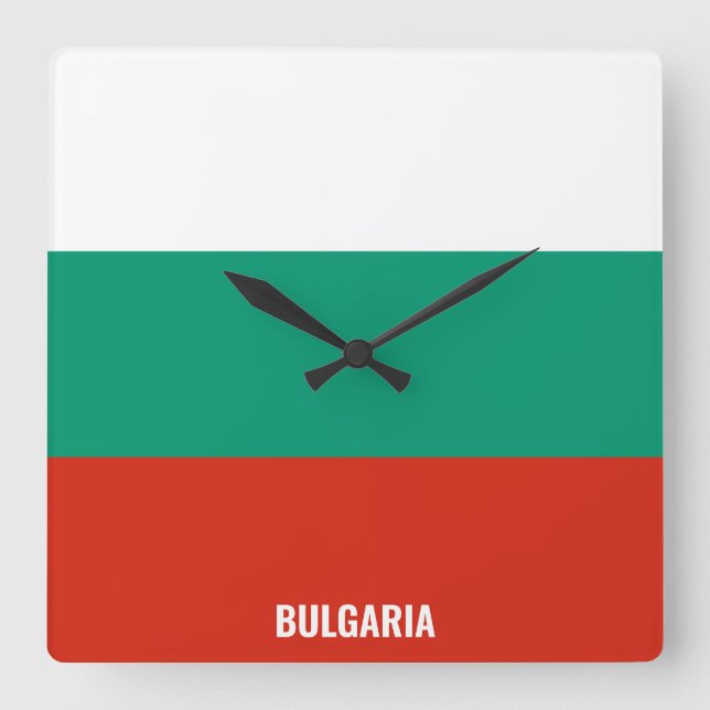 Bulgariens nationella Flagga Patriotic Fyrkantig Klocka (Framsida)