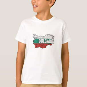 Bulgariens patriotiska bulgariska Flagga Karta-sym T Shirt