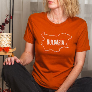 Bulgariens skrottext Land Karta bulgariska kontur T Shirt