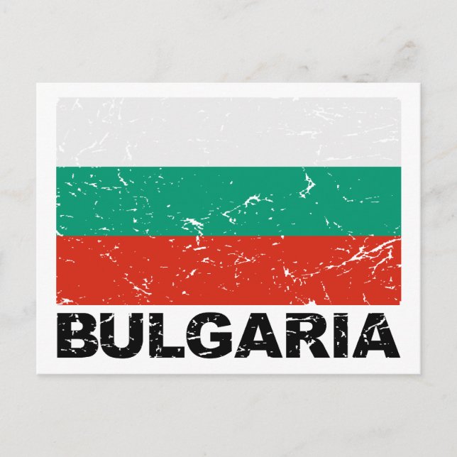 Bulgariens Vintage Flagga Vykort (Framsida)