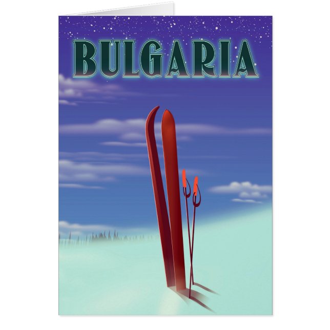 Bulgarient skidåkningsresa affisch hälsningskort (Framsidan)