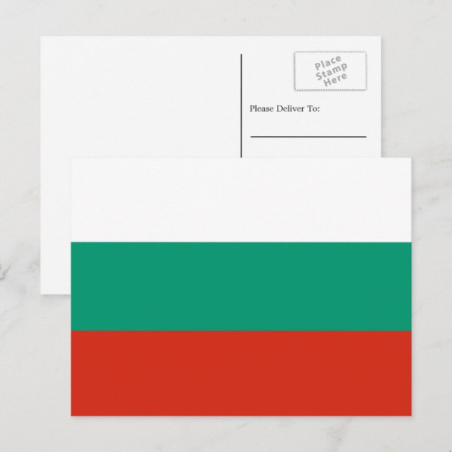 Bulgarisk flagga, Bulgariens flagga Vykort (Fram/baksida)