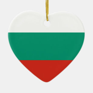Bulgarisk flagga julgransprydnad keramik