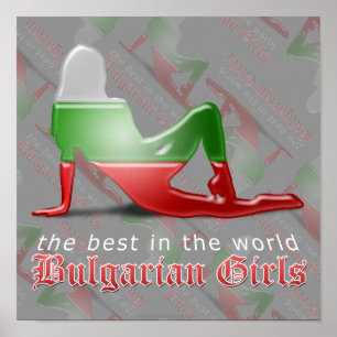 Bulgarisk flickaSilhouetteflagga Poster