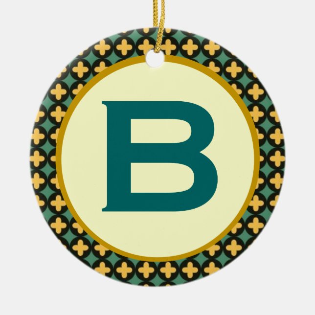 Bulgarisk ortodox Monogram Julgransprydnad Keramik (Framsidan)