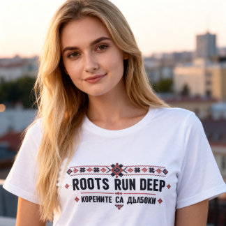 Bulgarisk Shevitsa Folkutsmyckning Rötter Djupt Ro T Shirt