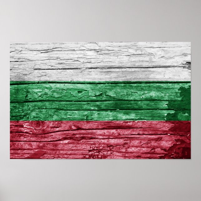 Bulgarisk träflagga poster (Framsidan)