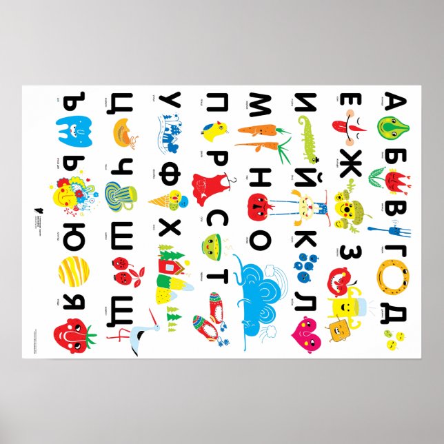 Bulgariska alfabet poster (Framsidan)