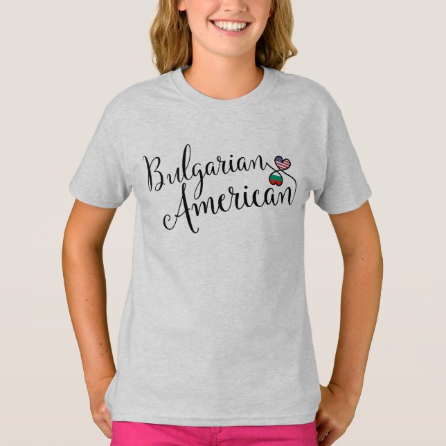 Bulgariska amerikanska entwated Hearts Tee Shirt (Framsida)