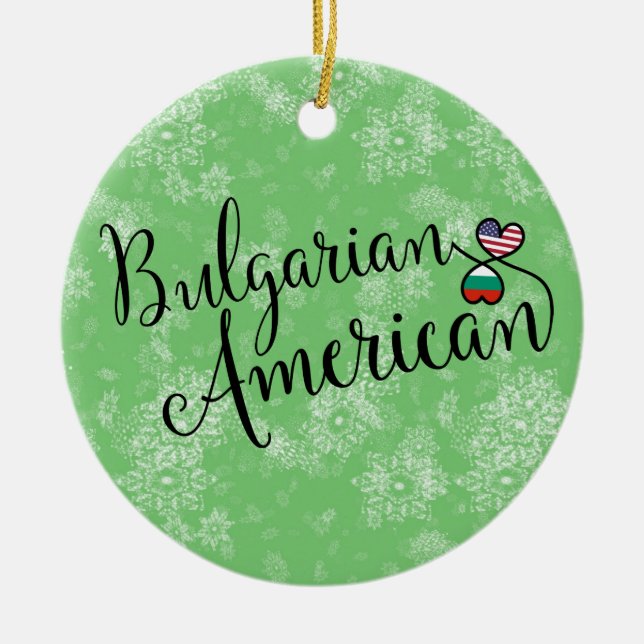 Bulgariska amerikanska Hearts Julgran Ornament (Framsidan)
