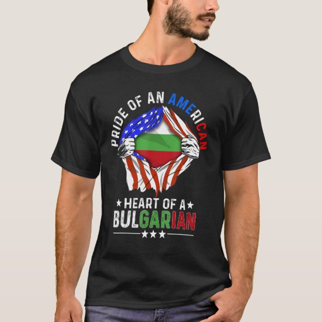 Bulgariska amerikanska Pridet Foreign Bulgaria T Shirt (Framsida)