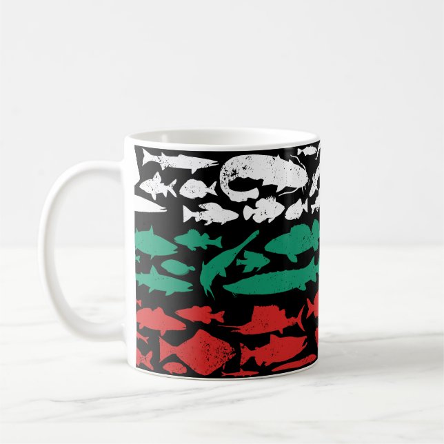 Bulgariska Flagga av fisk - Fiskeridesign Kaffemugg (Vänster)
