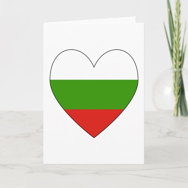 Bulgariska Flagga Heart Valentine Helgkort (Framsida)