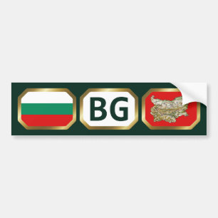 Bulgariska Flagga Kartkod Bildäckslapp Bildekal