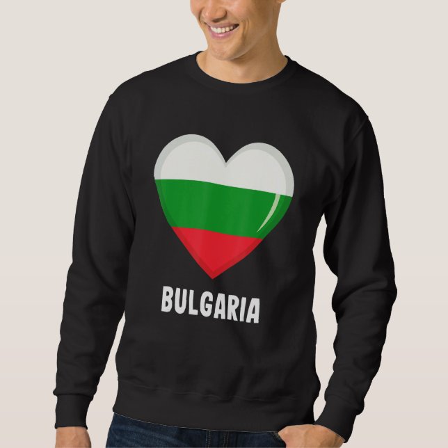 Bulgariska Flagga Lång Ärmad Tröja (Framsida)