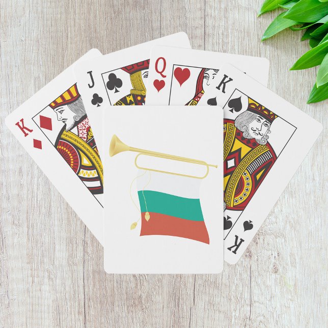 Bulgariska Flagga och bugle Casinokort (Skapare uppladdad)