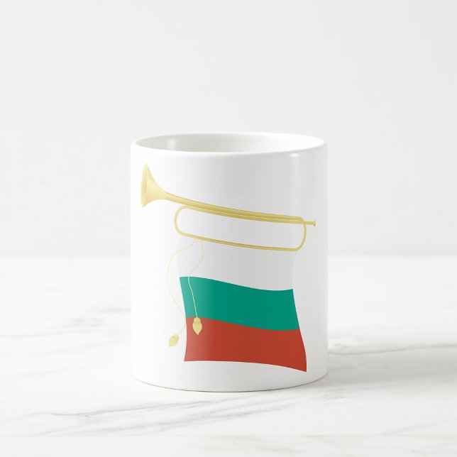 Bulgariska Flagga och bugle Kaffemugg (Skapare uppladdad)