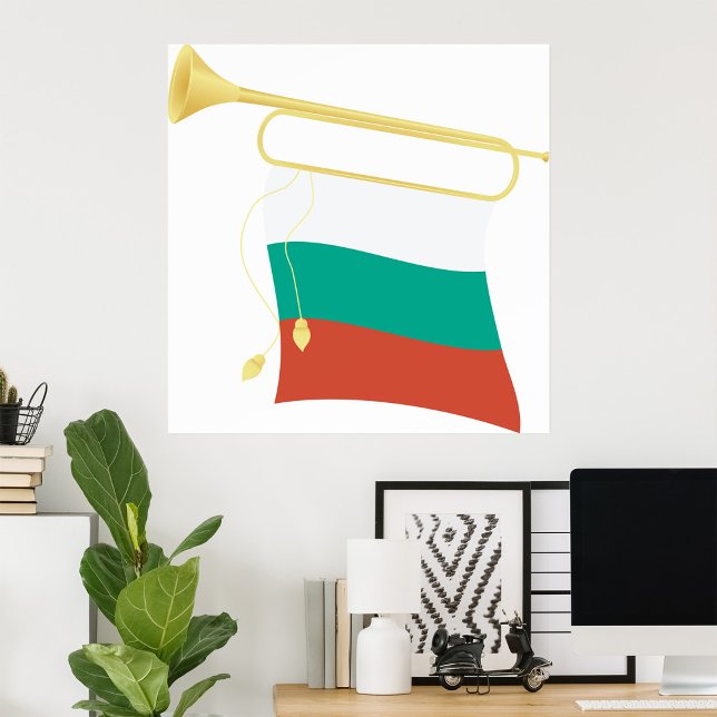 Bulgariska Flagga och bugle Poster (Skapare uppladdad)