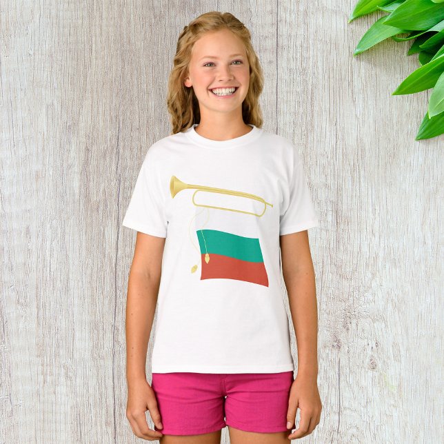 Bulgariska Flagga och bugle T Shirt (Skapare uppladdad)