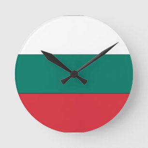 Bulgariska Flagga Rund Klocka