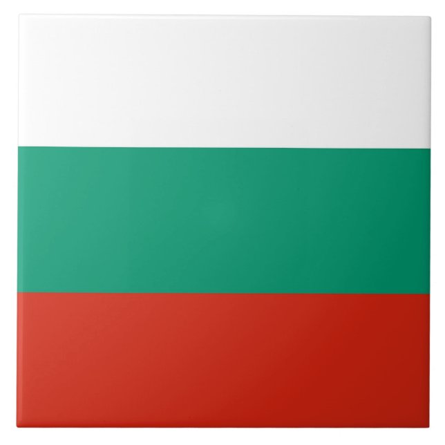 Bulgariska Flagga Tile Kakelplatta (Framsidan)