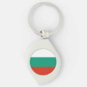 Bulgariska flaggan swirl silverfärgad nyckelring