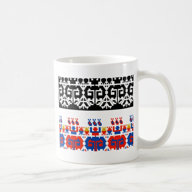 Bulgariska folkkonst mönster kaffemugg (Höger)