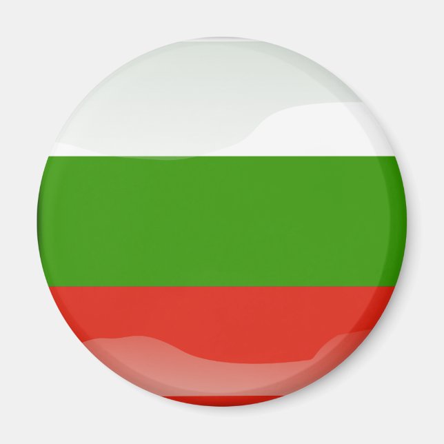 Bulgariska glansig flagga magnet (Framsidan)