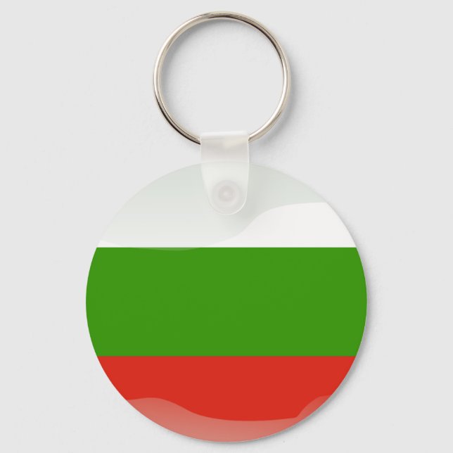 Bulgariska glansig flagga nyckelring (Framsida)