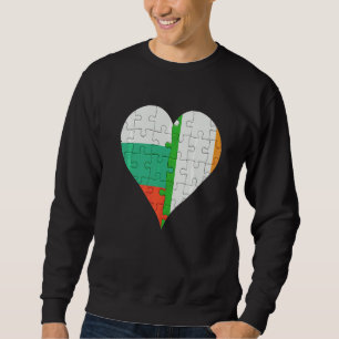 Bulgariska Irish Flagga Heart Lång Ärmad Tröja