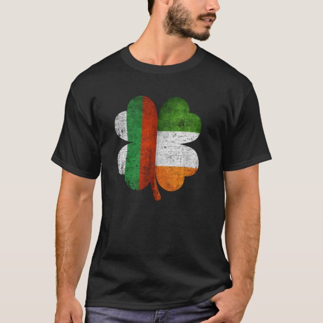 Bulgariska Irish Shamrock Bulgarien Ireland Flagga T Shirt (Framsida)