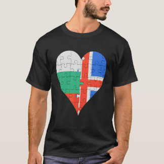 Bulgariska isländska Flagga Heart T Shirt