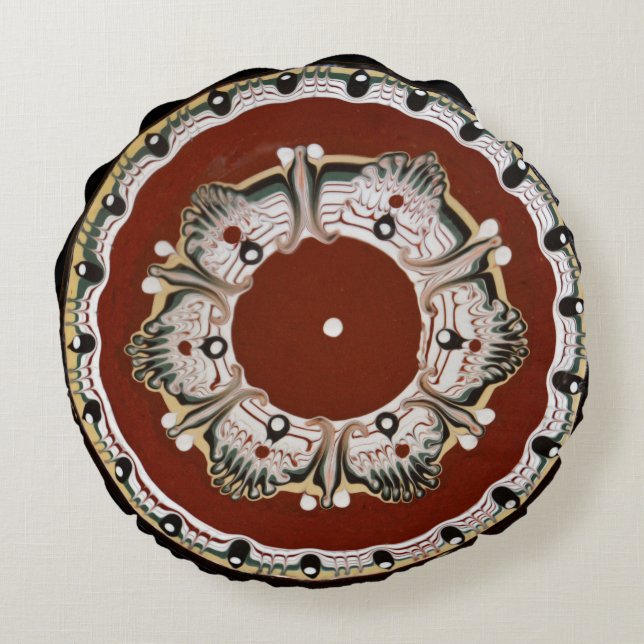 Bulgariska keramiska pläterar rund kudde (Baksidan)