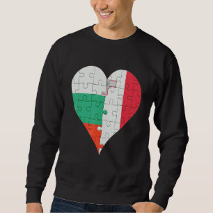 Bulgariska maltesiska Flagga Heart Lång Ärmad Tröja