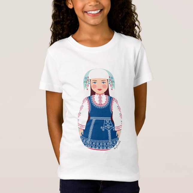 Bulgariska Matryoshka Girls' T Shirt (Framsida)