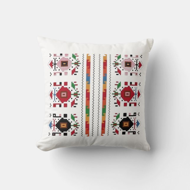 Bulgariska traditionella folkmotiv kudde (Framsida)