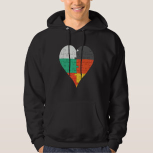 Bulgariska tyska Flagga Heart Hoodie