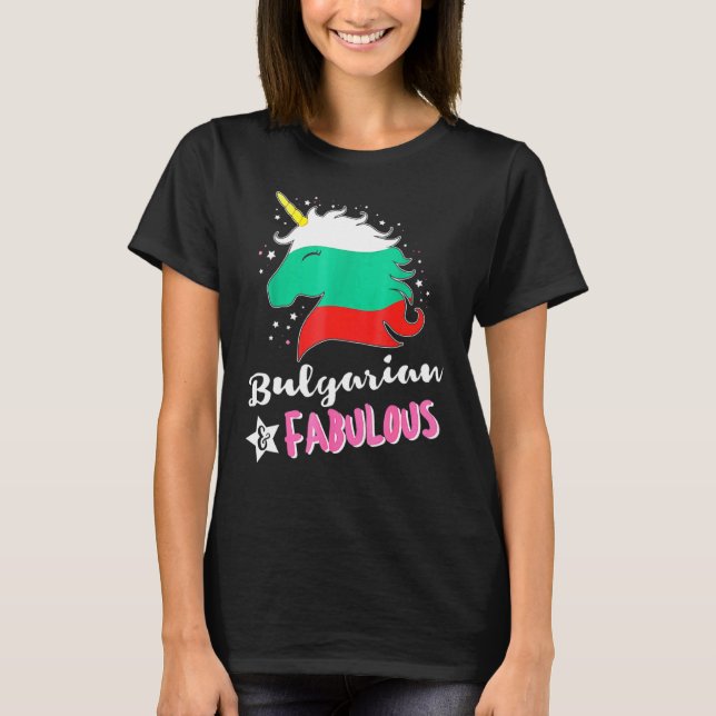 Bulgariska Unicorn Bulgarien Flagga T Shirt (Framsida)