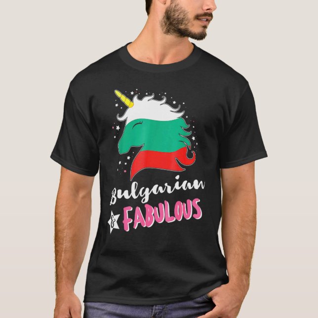 Bulgariska Unicorn Bulgarien Flagga T Shirt (Framsida)