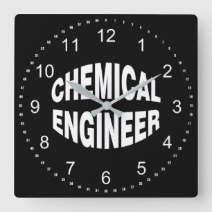Bulging Chemical Ingenjör Fyrkantig Klocka