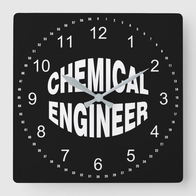 Bulging Chemical Ingenjör Fyrkantig Klocka (Framsida)