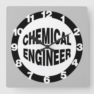 Bulging Chemical Ingenjör Fyrkantig Klocka