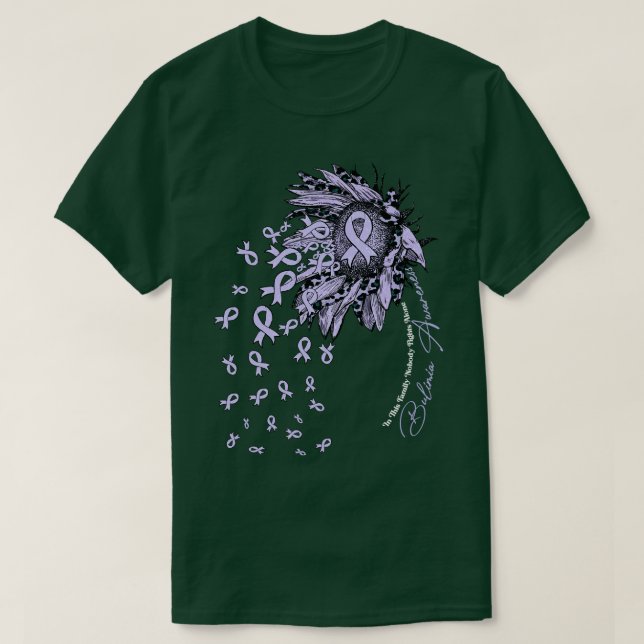 Bulimi Awareness Solros Ingen slåss mot ensam T Shirt (Design framsida)