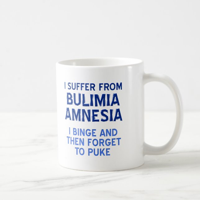 Bulimia Amnesia Funny Mug Kaffemugg (Höger)