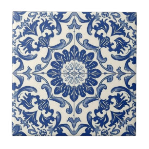 Bulk av Azulejo blue och white mosaic vintage Kakelplatta