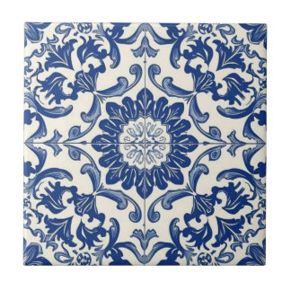 Bulk av Azulejo blue och white mosaic vintage Kakelplatta