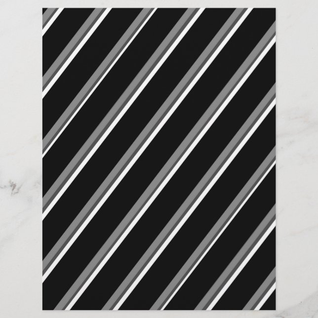 Bulk B&W diagonala randiga scrapbookssidor Reklamblad (Framsidan)