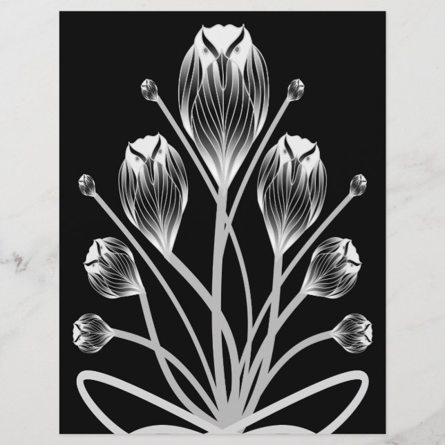 Bulk B&W Tulpan Owlsprey H&S Scrapbookssidor Reklamblad (Framsidan)
