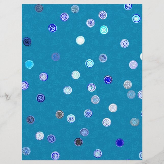 Bulk - Blue Twisty Polka Dot Spiral Scrap Paper Reklamblad (Framsidan)