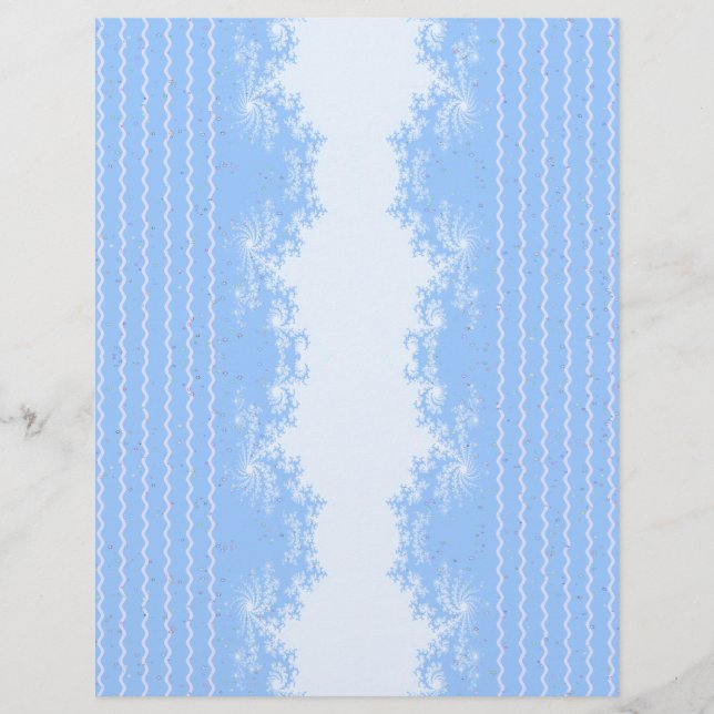 Bulk jul fraktal pastell blå scrapbookpapper reklamblad (Framsidan)